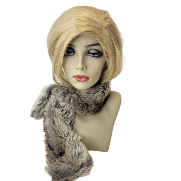 Smoky Fox Faux Fur Loop Scarf Fur Neck Wrap - Picture 4 of 11